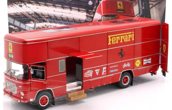 OM FIAT 150 Rolfo Scuderia Ferrari Race Car Transporter of the 70s  (1967), red
