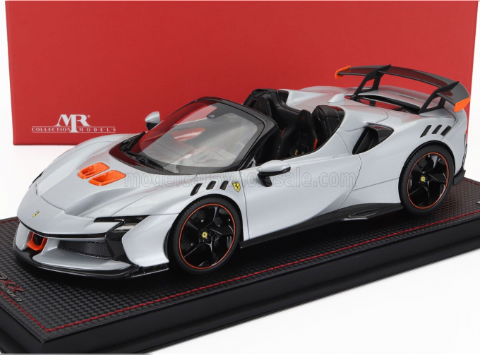 FERRARI Sf90 Xx Stradale Spider (2024) - Con Vetrina - With Showcase, Bianco Artico - White Met Orange Black