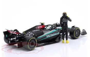 MERCEDES GP F1 W15 Eq Performance Team Amg Petronas Motorsport №44 Season (2024) Lewis Hamilton - With Pilot, Black Silver Green