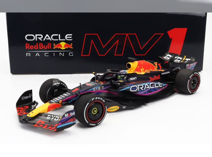 RED BULL F1 Rb19 Team Oracle Red Bull Racing N1 World Champion Winner Miami Gp (2023) Max Verstappen, Matt Blue