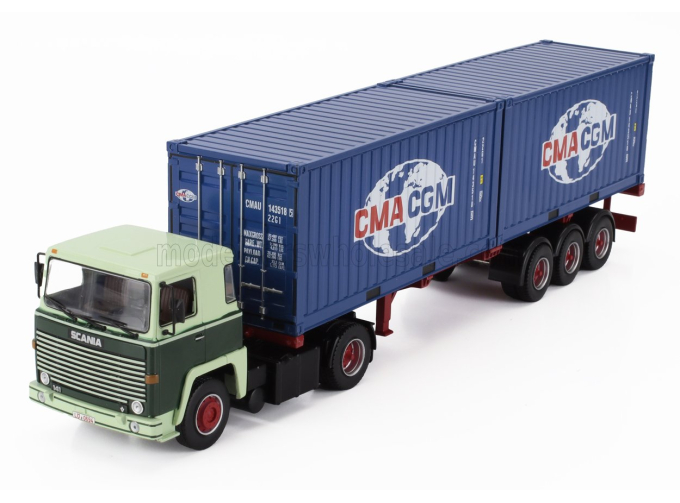 SCANIA Lbt 141 Truck Container Cma Cgm Transports (1976), green / blue
