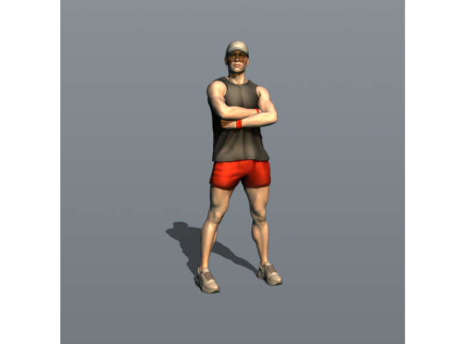 Фигурка Спортсмен серьёзен, окрашенная