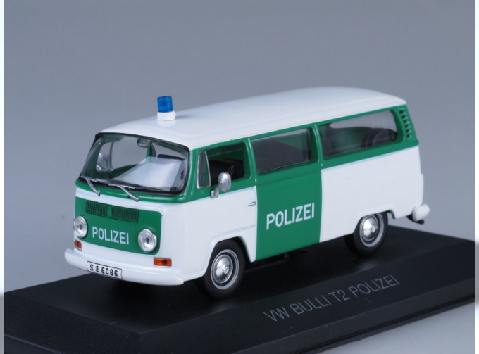 VOLKSWAGEN Bulli T2 Polizei Fensterbus, white / green