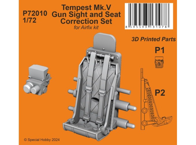 Tempest Mk.V Gun Sight And Seat Correction Set (For Airfix Kit)