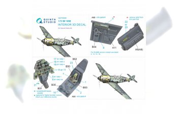 3D Декаль интерьера кабины Bf 109E (Special Hobby)