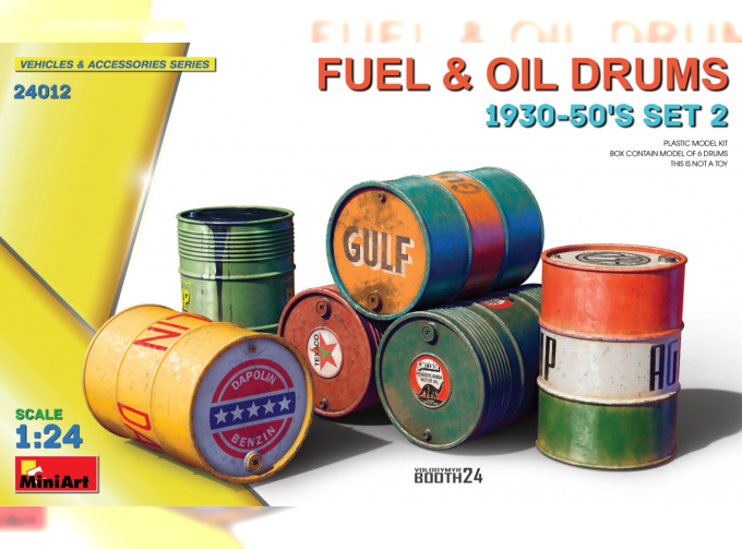 Сборная модель Fuel & Oil Drums 1930 - 1950 Set 2