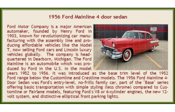 FORD Mainline 4х дверный седан (1956), красно-белый