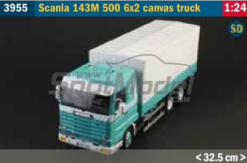 Сборная модель Scania 143M 500 6x2 canvas truck