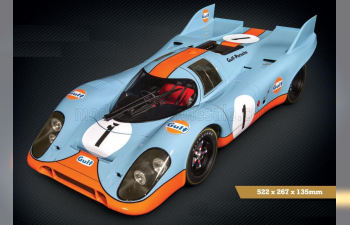 Сборная модель PORSCHE - 917K N 1 RACING GULF EDITION 1971 - LIGHT BLUE ORANGE