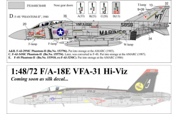 Декаль для F-4J/S Phantom-II VMFA-232