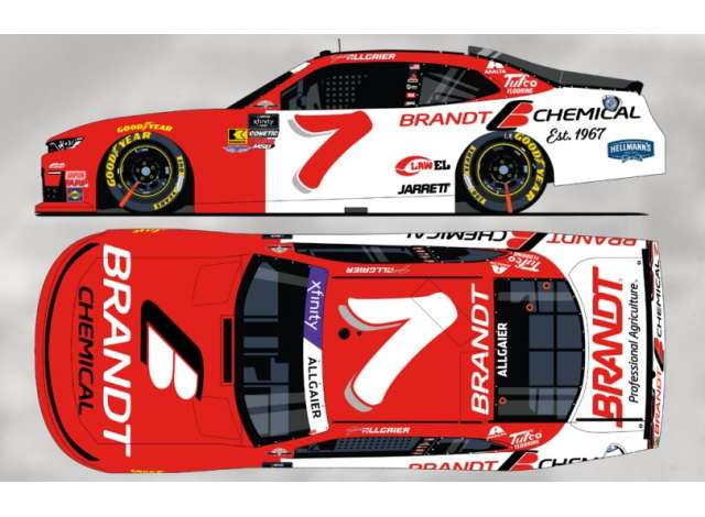 Chevrolet #7 Justin Allgaier *BRANDT*, red/white 2025