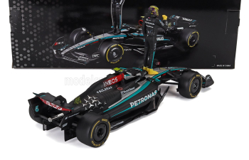 MERCEDES GP F1 W15 Eq Performance Team Amg Petronas Motorsport №44 Season (2024) Lewis Hamilton - With Pilot, Black Silver Green