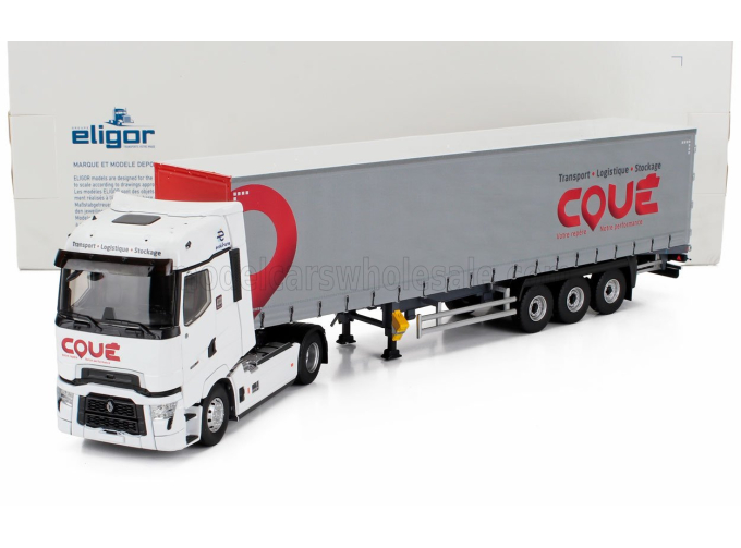 RENAULT T-high Truck Telonato Coue Transports (2023), White Grey