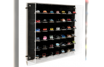 VETRINA DISPLAY BOX Espositore - For 42 Cars 1/64 Lungh.lenght Cm 61.0 X Largh.width Cm 12.0 X Alt.height Cm 47.0 (altezza Utile Tra I Ripiani Cm 8.0 Inner Height Among Shelves), Plastic Display