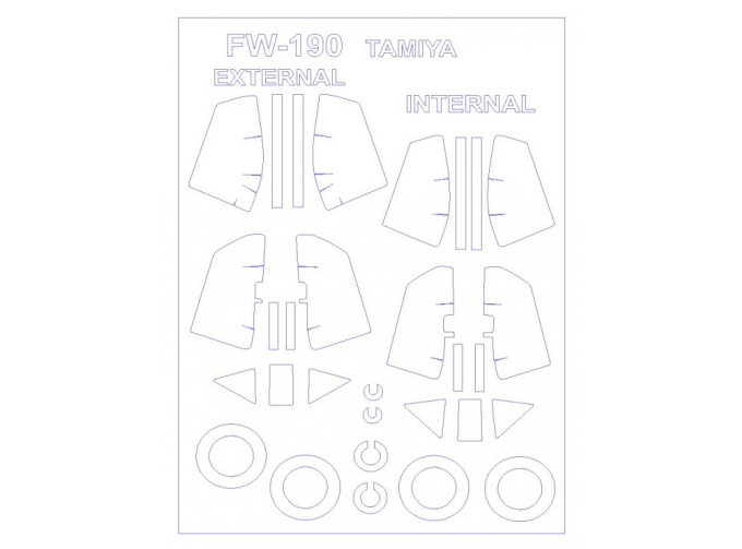 Маска окрасочная для Fw-190 A-3 / A-8 / D-9 (двухсторонняя маска)