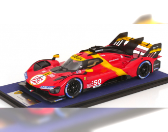 FERRARI 499p 3.0l Turbo V6 Team Ferrari Af Corse №50 Launch Version Season (2023) - Con Vetrina - With Showcase, Red Yellow Black