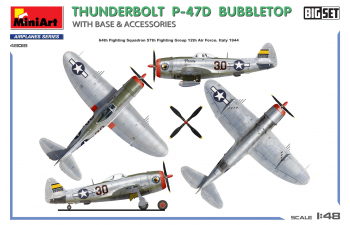 Сборная модель P-47d-30 Thunderbolt Bubbletop Airplane Military With Base & Accessories 1942