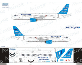 Декаль для airbu A320 (Metrajet)