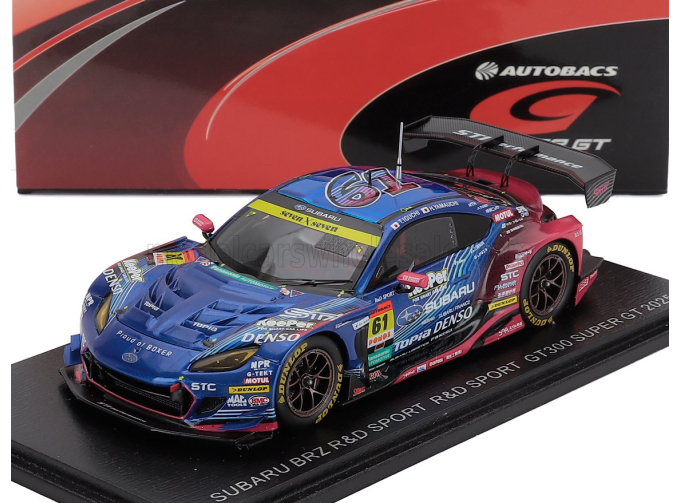 SUBARU Brz Team R&d Sport №61 Gt300 Class Super Gt (2025) Takuto Iguchi - Hideki Yamauchi, Blue Silver