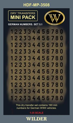 Сухая декаль Немецкие номера для наземной техники. Сет 5.1 Сплошные, чёрные