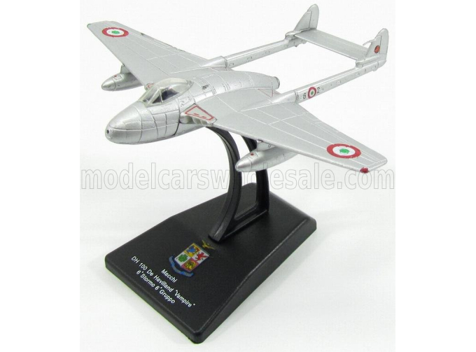 MACCHI Dh100 De Havilland Cacciabombardiere Vampire 6th Stormo 6th Gruppo Military Airplane 1946 9cm X 11.5cm, Silver