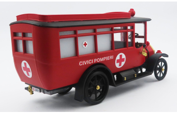 FIAT 15bl Omnibus Ambulanza Civici Pompieri (1920), red