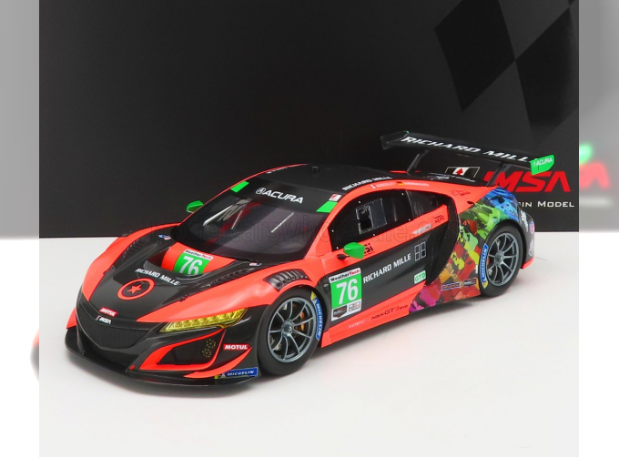 ACURA Nsx Gt3 Evo Team Compass Racing N76 Imsa (2021) M.Mcmurry - M.Farnbacher, Orange Black