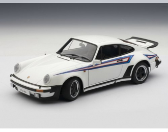 PORSCHE 911 (930) 3.0 TURBO 1976, (WHITE W/ MARTINI STRIPES 