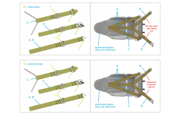 3D Декаль Комплект ремней для самолета ВВС РККА тип 2, ВОВ (с металлическими пряжками) (для всех моделей)