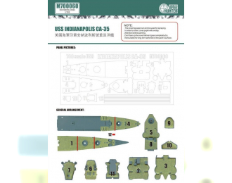 Маска окрасочная USS Indianapolis Ca-35 (For Tamiya 31804)