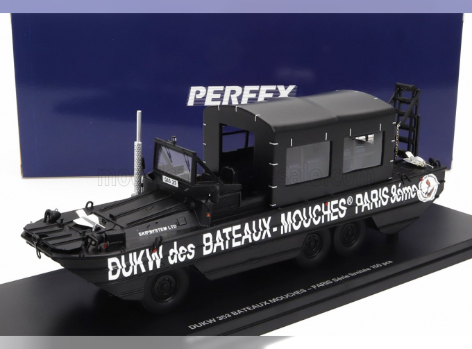 GMC Dukw Cckw 353 Truck Boat Bateaux Mouches Paris Anfibio Gommato 3-assi (1965), Black