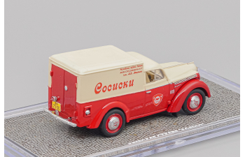 МОСКВИЧ 400-420К Фургон "Сосиски", красный / бежевый