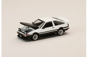 TOYOTA Sprinter Trueno GT APEX (AE86) Late Ver. JDM Style Carbon Bonnet, white/black