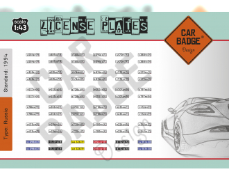 Комплект номерных знаков Россия (стандартные) (1994) XL