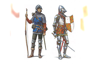 Сборная модель Фигуры BURGUNDIAN KNIGHTS AND ARCHERS XV CENTURY