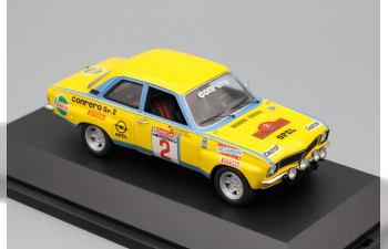 OPEL Ascona A «Conrero» №2 Elba rally (Walter Rohrl - J.Berger) 1975, yellow / blue