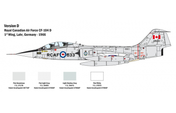 Сборная модель Американский учебно-тренировочный самолет Lockheed TF-104G Starfighter