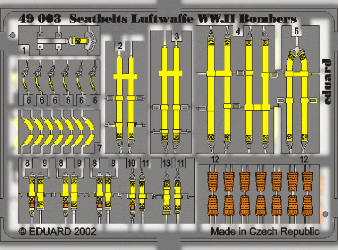 Фототравление Ремни безопасности бомбардировщиков Luftwaffe 2 мир. в.