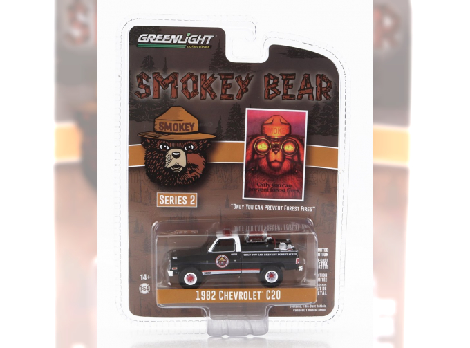 CHEVROLET C-20 PICK-UP FOREST POLICE (1982) - SMOKEY BEAR, BLACK WHITE