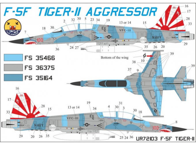 Декали для F-5F "Tiger-II"