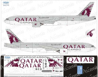 Декаль на самолет боенг 777F (Qatar CARGO)