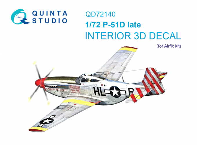 3D Декаль интерьера кабины P-51D поздний (Airfix)