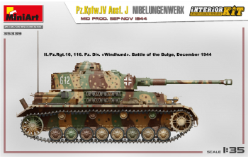 Сборная модель Немецкий танк Pz.Kpfw.IV Ausf. J Nibelungenwerk (поздний) с интерьером. Сентябрь-ноябрь 1944 г.