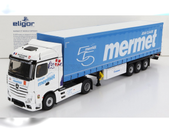 MERCEDES-BENZ Actros 5 Truck Telonato Mermet Transports (2020), White Light Blue