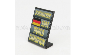 ACCESSORIES F1  World Champion Plate Pit Board - Benetton B194 Ford Mild Seven N 5 Season (1994) Michael Schumacher, Grey Black Yellow