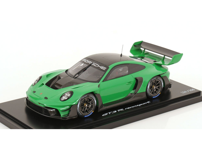 PORSCHE 911 992 Gt3 R №0 Racing Coupe (2023) - Con Vetrina - With Showcase, Green Black