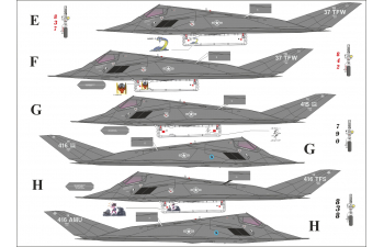 Декаль для F-117A Nighthawk "Desert Storm Pt.4, с тех. надписями