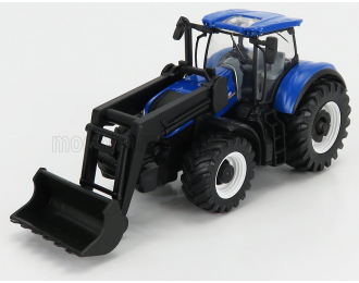 NEW HOLLAND T7.315 Tractor With Front Loader Scraper (2018), Blue