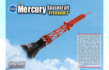 McDonnell Mercury Spacecraft Display Model NASA, Mercury 3 "Freedom 7", Alan Shepard, Launch May 5th, 1961, w/Launch Escape System