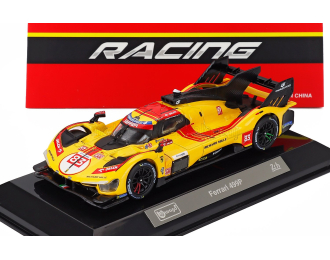 FERRARI 499p 3.0l Turbo V6 Team Af Corse N 83 Winner 24h Le Mans (2025) Robert Kubica - Phil Hanson - Yifei Ye - Con Vetrina - With Showcase, Yellow Red